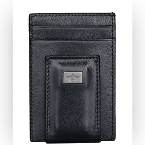 Dockers RFID Slim Magnetic Front Pocket Wallet, Black Leather